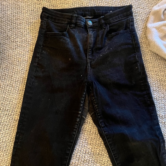 Black High Waisted Jeans American Eagle - Picture 3 of 4